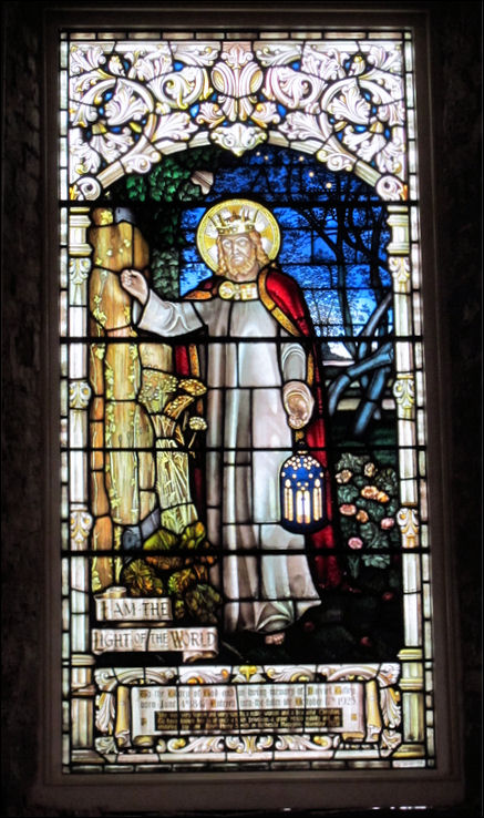 the restored 'Light of the World' stained glass window