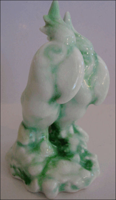 Royal Doulton "Chinese Jade"  figure of cockatoos c1920. 