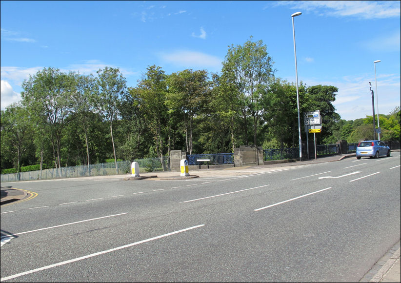 view of Holden Viaduct from Hanley Road - in the background is Burslem Cemetery 