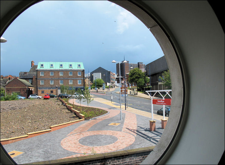 Broad Street and Albion Street seen from one of the 'porthole' windows 