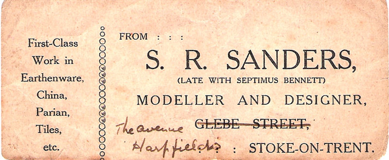 letterhead of Sydney Richard Sanders (late with Septimus Bennett)