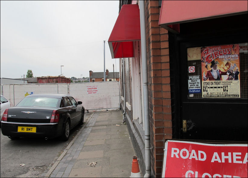 preparing for the demolition of the last properties in Trubshaw Street, Middleport 