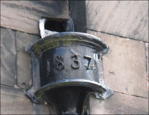date on the rainwater drain pipes - 1837 - the date the estate was purchased and building began 