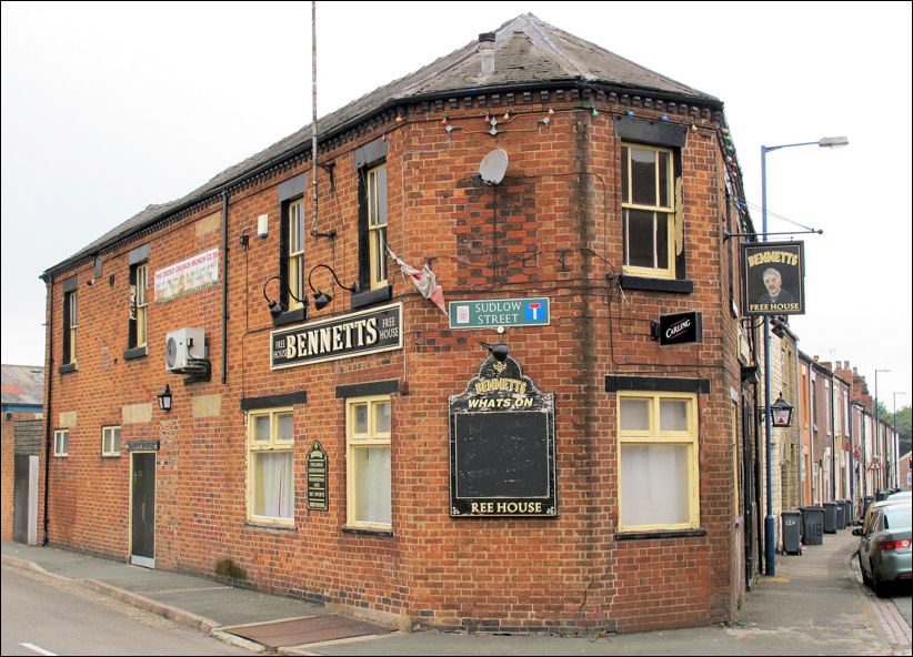 Bennetts pub on the corner of Sudlow Street and North Road