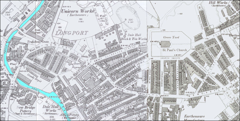 The area of Longport and Dalehall in 1898