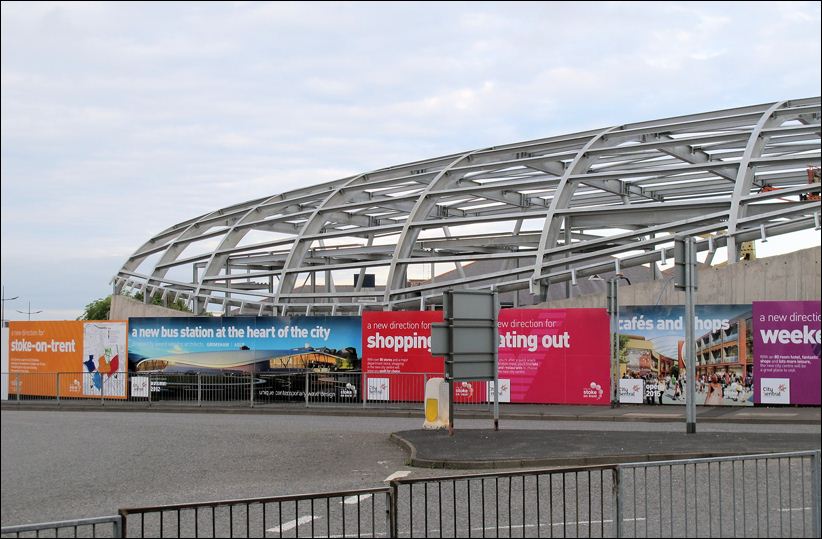 the framework of the bus station starts to take shape 