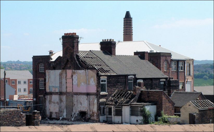 the rear of the last houses to be demolished in Tintern Street