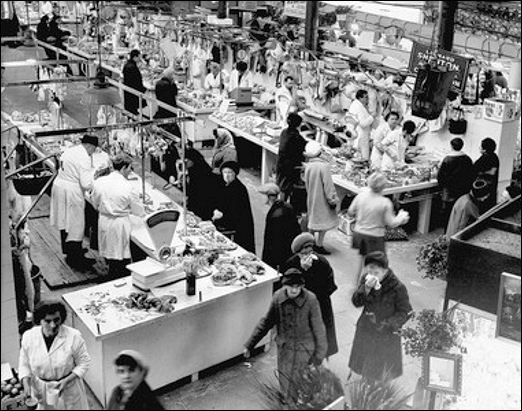 Butchers at Longton Market in 1968