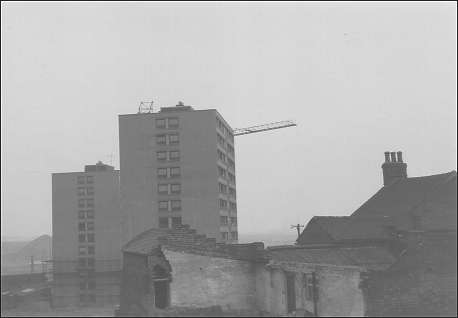 Construction of the flats, top of Bucknall New Road