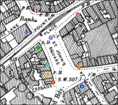 St. John's Square from a 1898 O/S Map