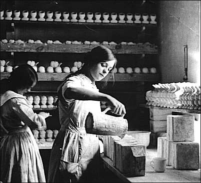 Young girls working in a 'slip house'