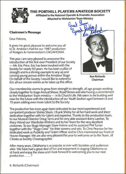 Chairman's Message - Oklahoma - 1987