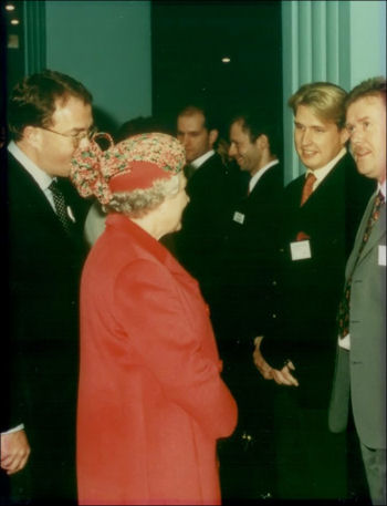 members of The Porthill Players being presented to Her Majesty The Queen at the official opening of the Regent on 28th October 1999 