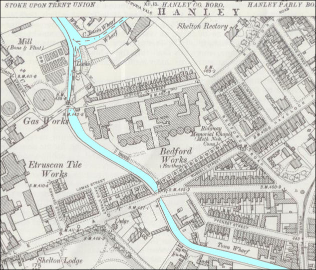 The Bedford Works - 1898 map