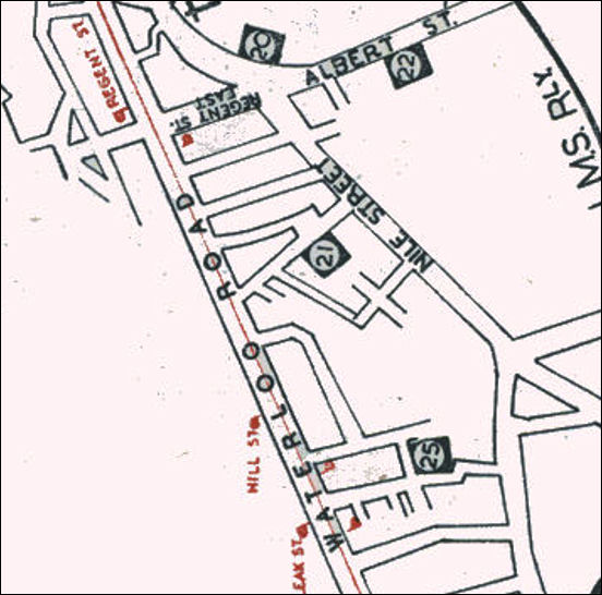 1947 map showing the pottery works around Waterloo Road, Burslem 
