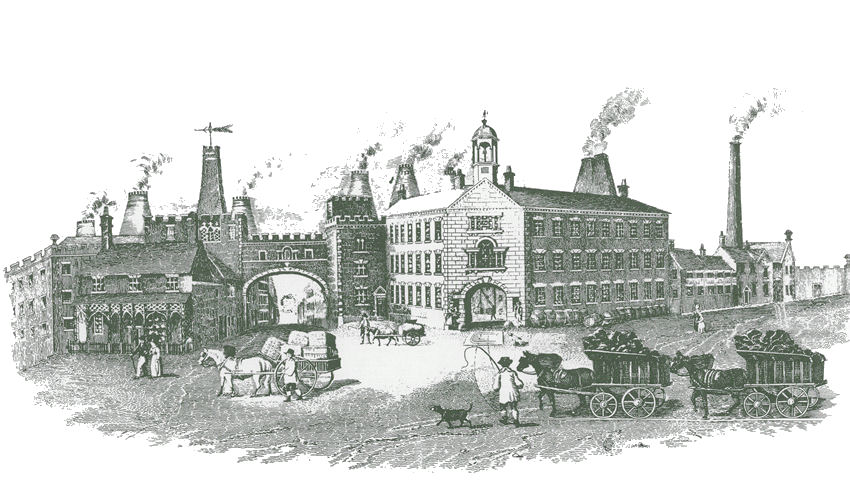 The frontage of Woods factory in 1840