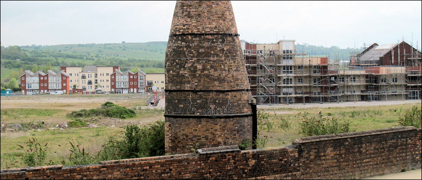  remaining kilns with the housing development in the background - May 2010
