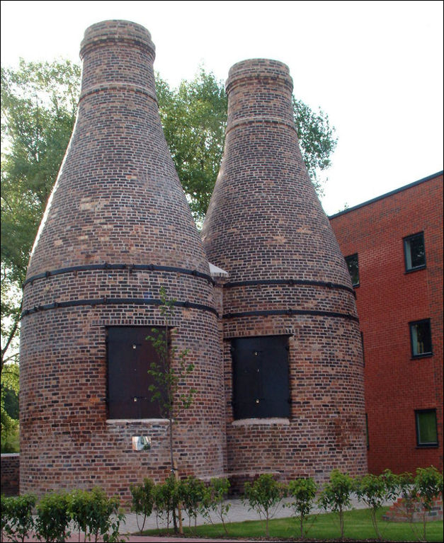 the two restored bottle kilns 