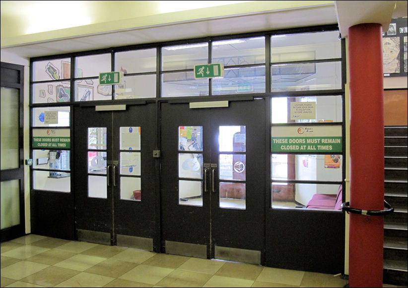 doors to the entrance lobby 