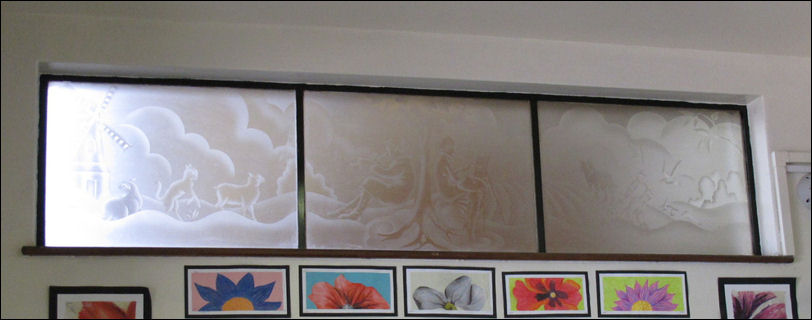  acid etched windows in the entrance foyer 