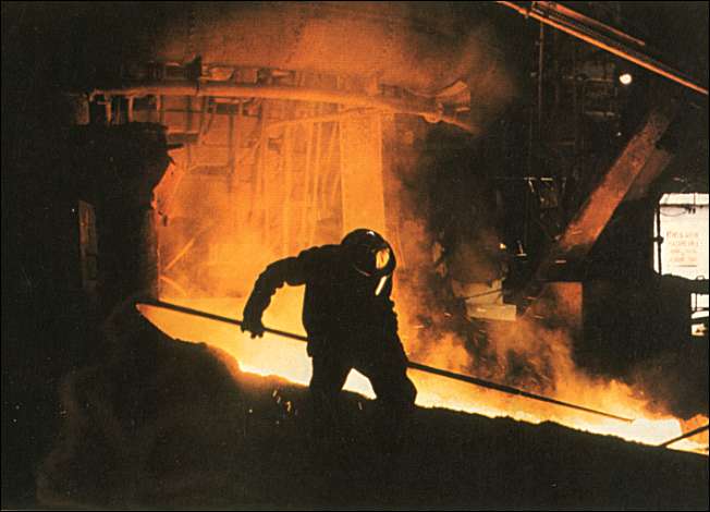 The last cast from No. 4 Blast Furnace on 22nd June 1978