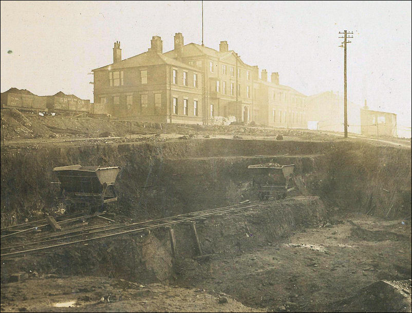 Work begins excavating the ground in front of Etruria Hall