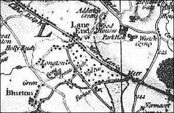 Longton  from W. Yates' A Map of the County of Stafford, 1775