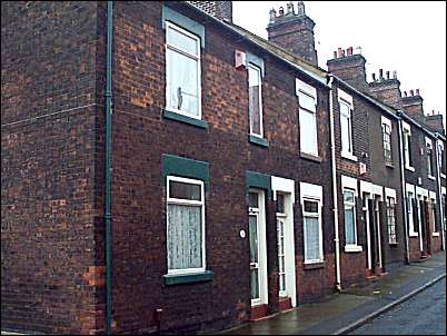 Terraced housing at the corner of Eagle Street and Commercial Road
