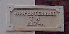 date plaque on houses in Jasper Street