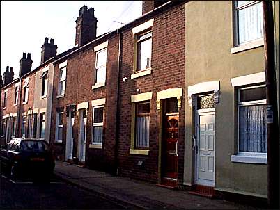 Typical terraced houses in Talbot Street