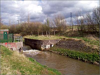 The weir on the River Trent at the bottom of Trentmill Road 