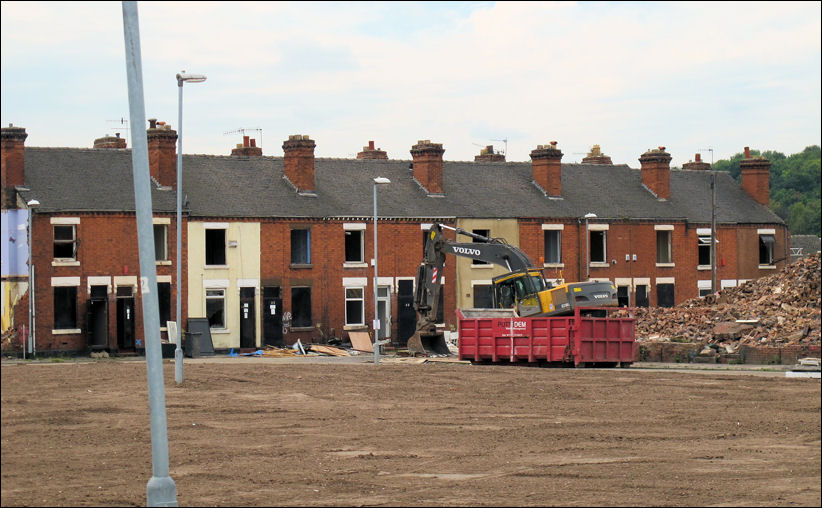 a view from Shirley Street  - a few properties in Bridgwater Street are still standing on one site of the Street