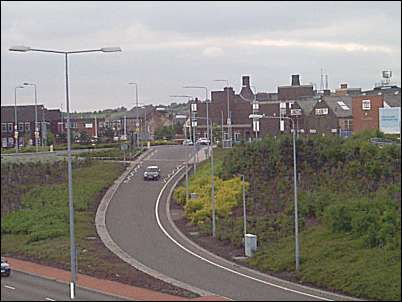 Slip road down onto the A50 from Longton