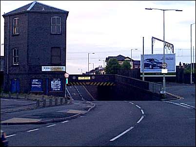 The railway bridge at the end of Glebe Street