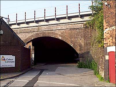 The railway arch at the top of Old Mill Street