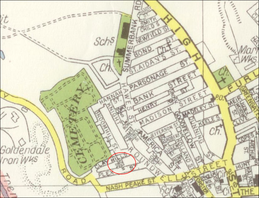 Adams Square - map c.1955