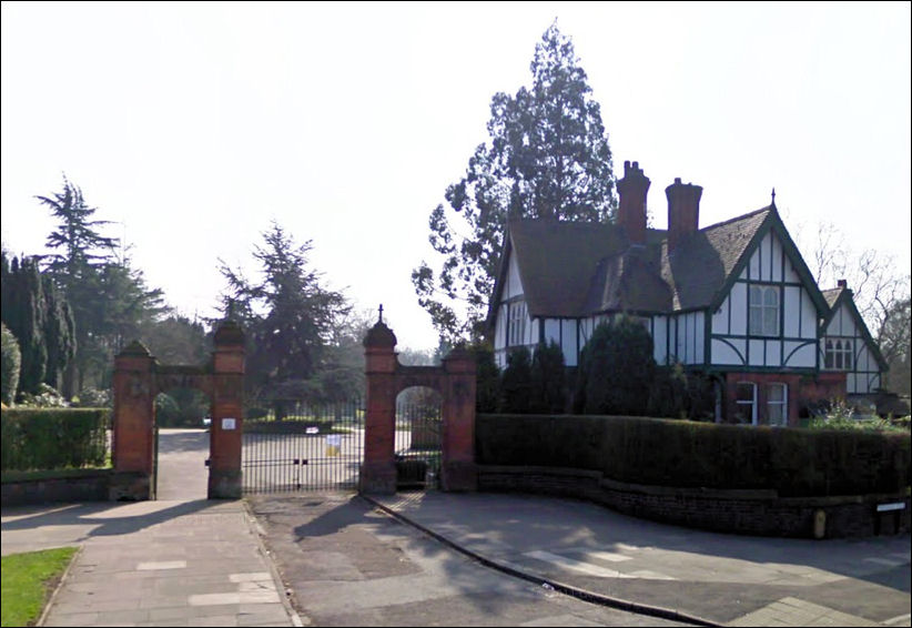 The Park Keepers Lodge and entrance gates at Longton Park