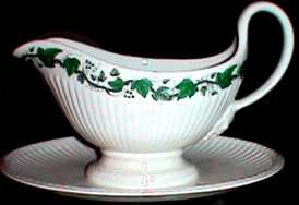 Wedgwood Creamware Gravy Boat and Saucer