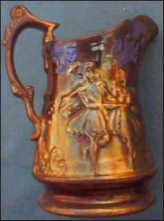 COPPER LUSTERWARE PITCHER . 