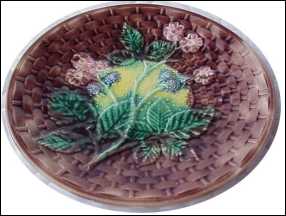 Majolica Cauliflower and Basket Weave Plate