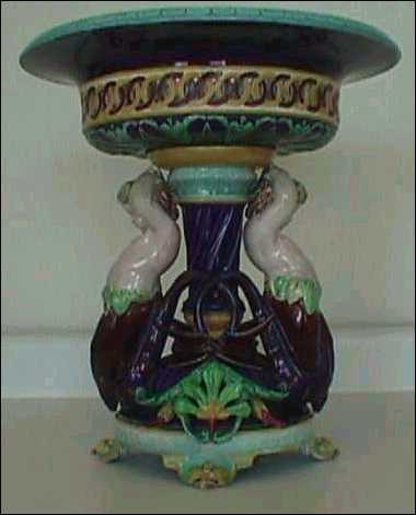 A stunning majolica centerpiece