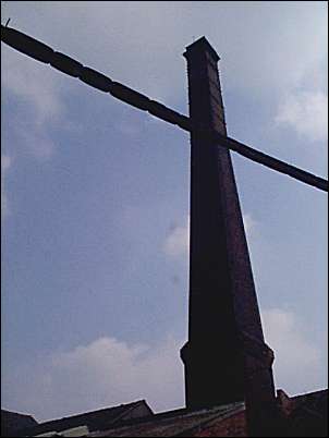 The 120 foot (36.5meters) chimney of the boiler house