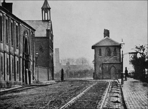 On the left is the Soho works (later the Simpson factory)