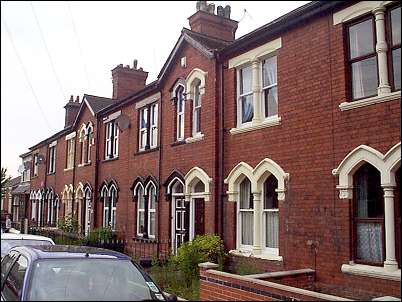 terrace houses  "of a good class" each with its own front garden and back yard. 