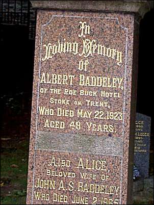 Albert Baddeley - the Roe Buck Hotel, Stoke