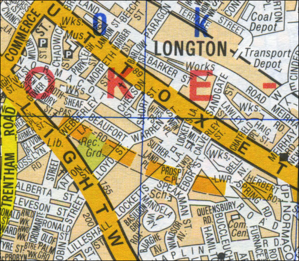 early 1990's map of Normacot Road