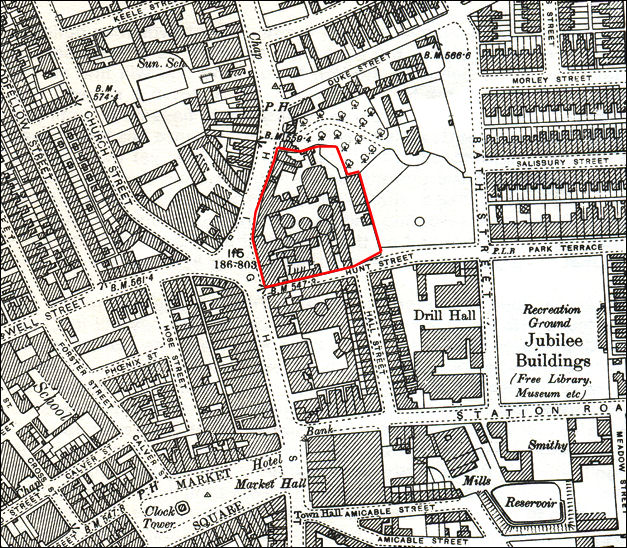 1898 OS map showing the location of the Swan Pottery
