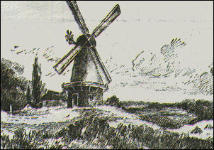a sketch of the old Tunstall windmill