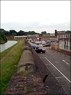 The height difference between the canal and present college