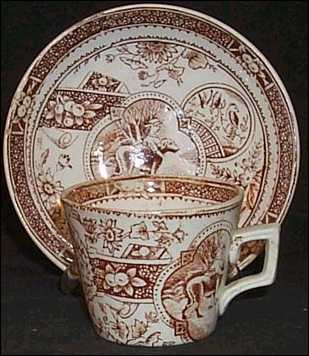 Staffordshire cup and saucer by Charles Allerton